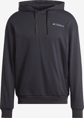 ADIDAS TERREX Athletic Sweatshirt in Black: front