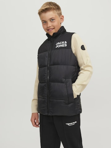 Jack & Jones Junior Vest in Black: front