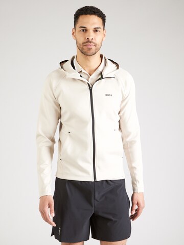 BOSS Sportssweatjakke 'Sicon Active' i beige: forside