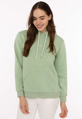 Sweat-shirt Zwillingsherz en vert : devant