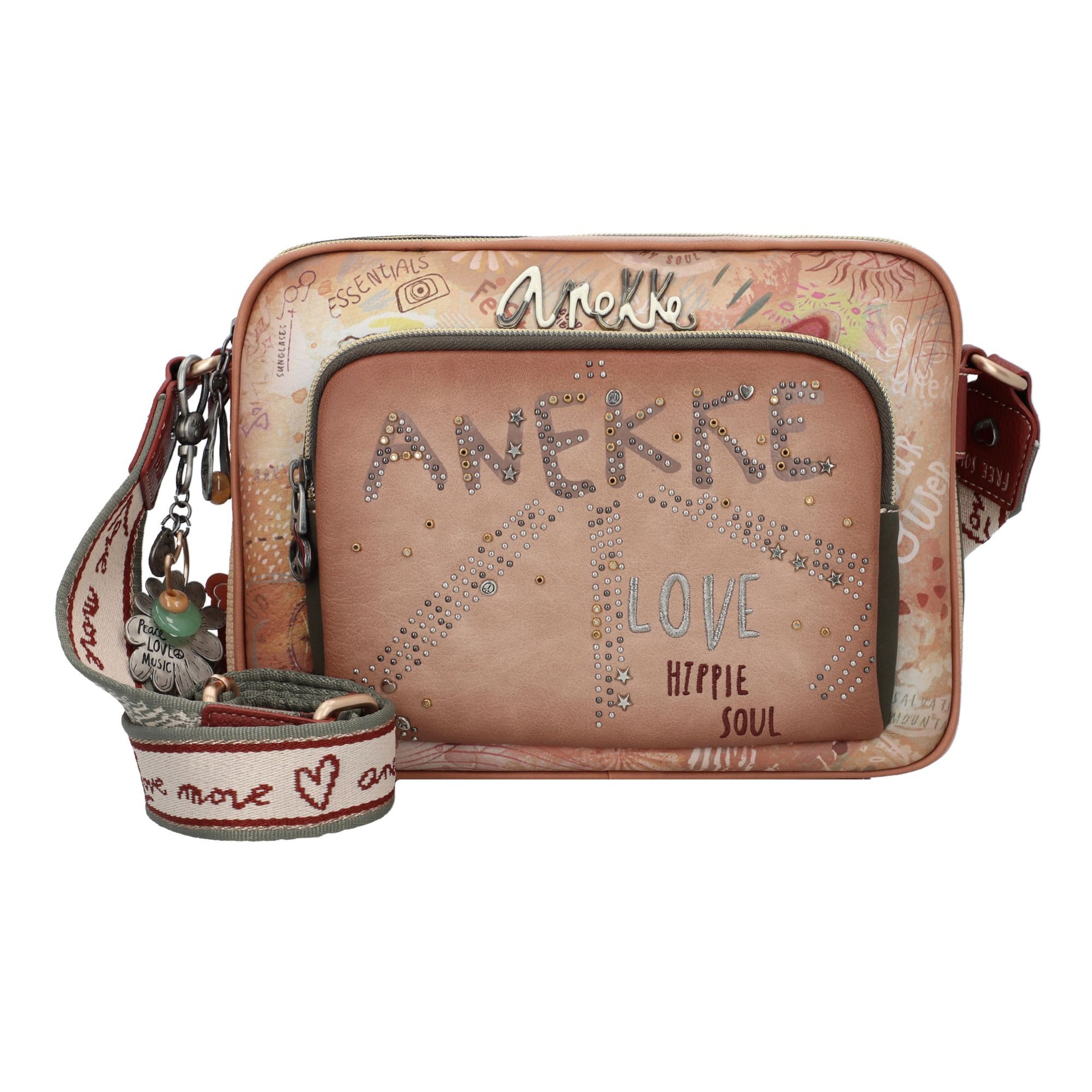 Anekke Crossbody Bag 'Flower' in Brown: front