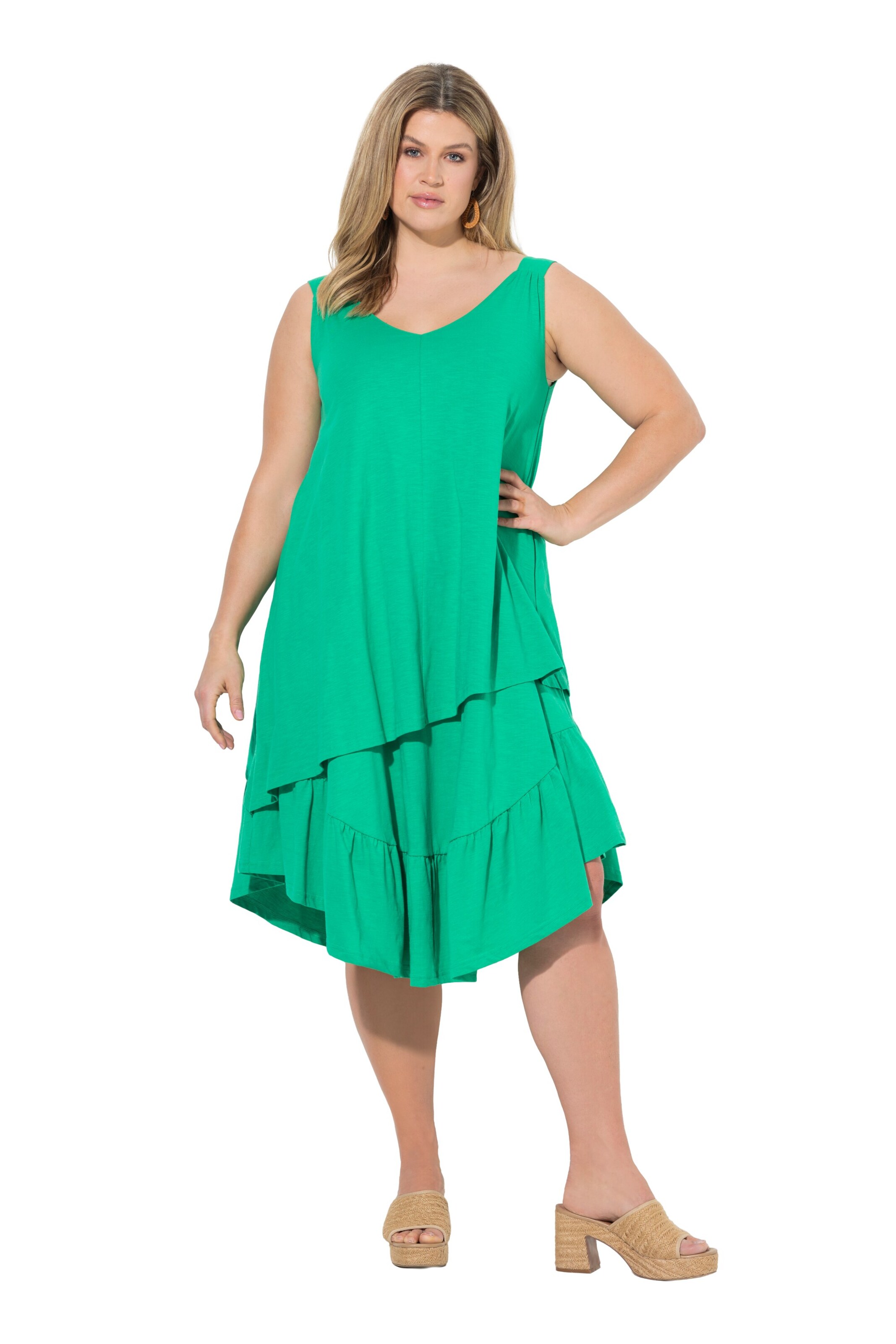 Ulla Popken Jurk in Groen: voorkant