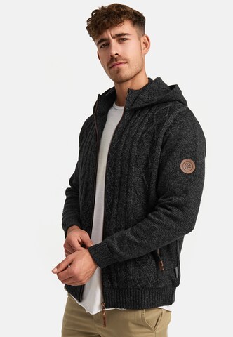 INDICODE JEANS Gebreid vest 'INRandolph' in Zwart
