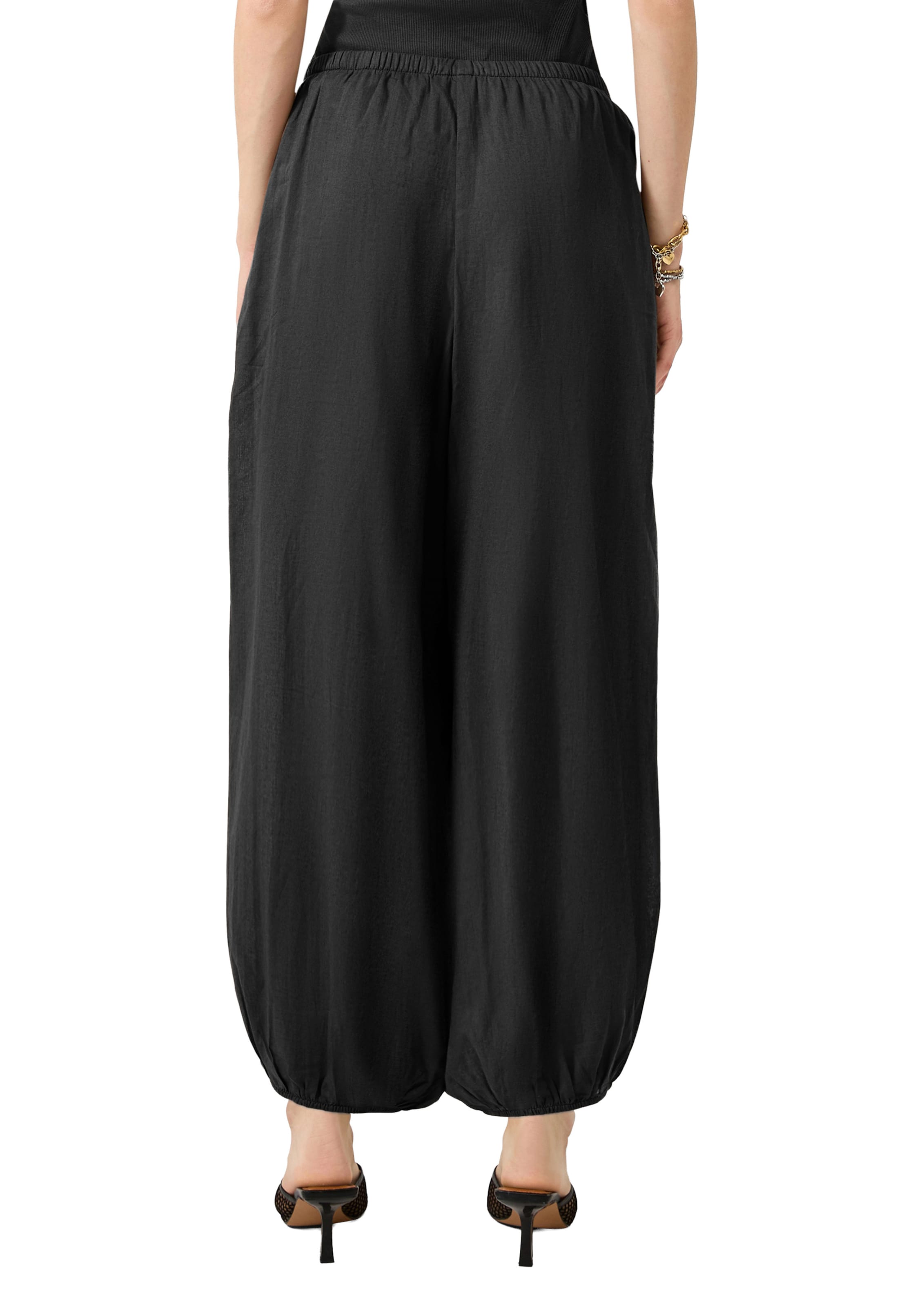 Barrel Pantalon QS en noir