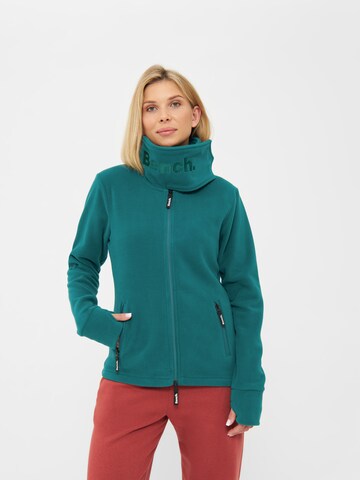 BENCH Fleece jas 'Funnel' in Groen: voorkant