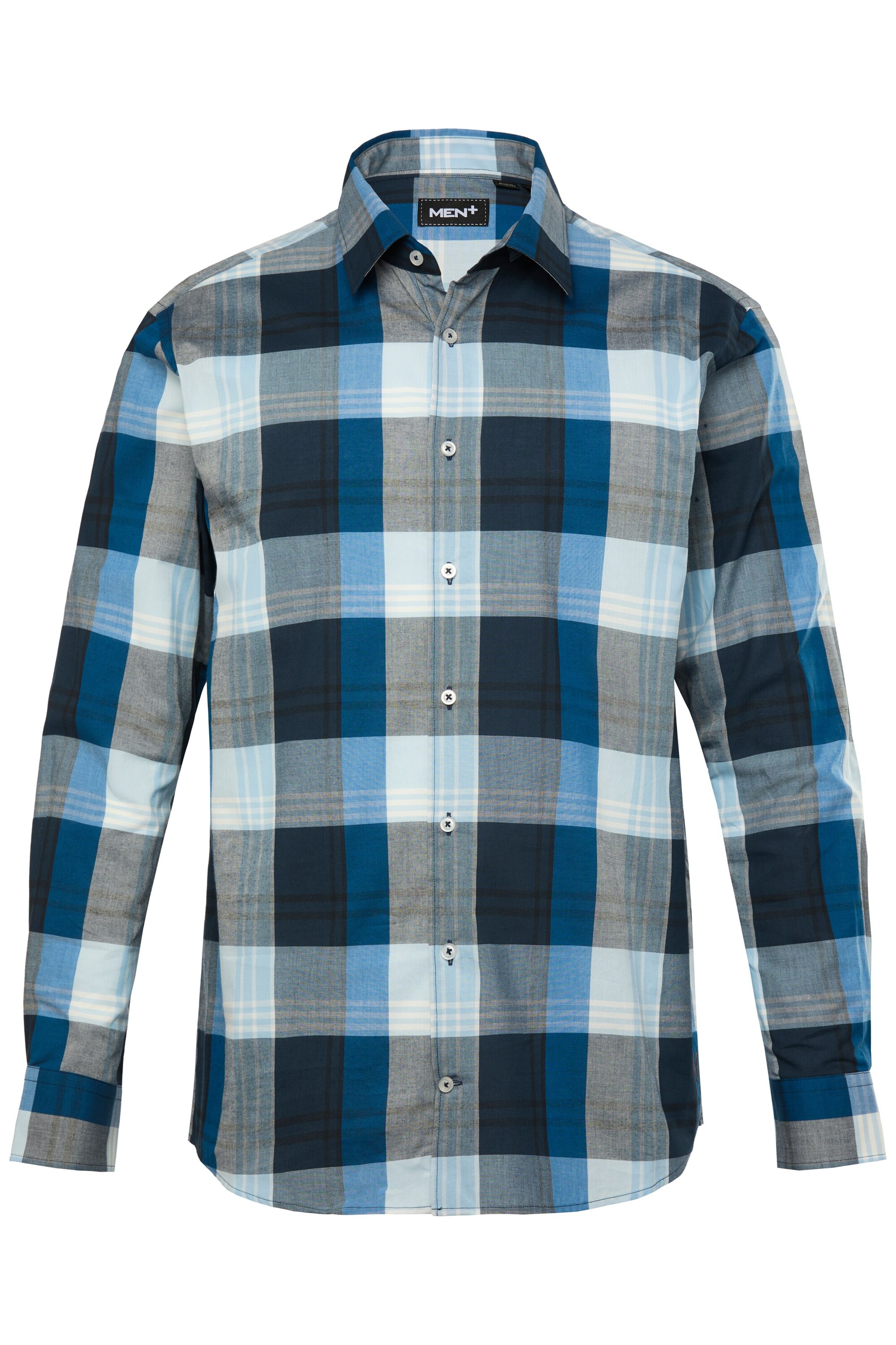 Men Plus Regular fit Overhemd in Blauw: voorkant