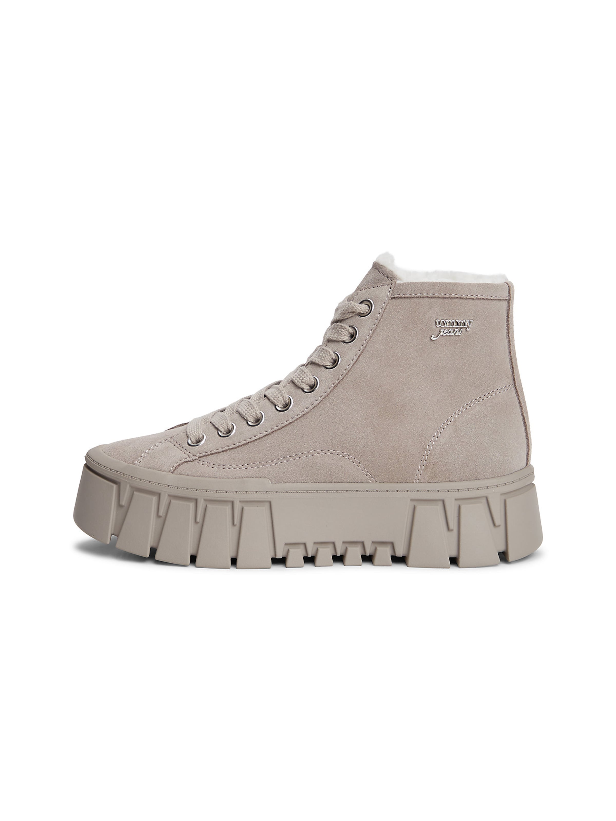 Tommy Jeans Botki sznurowane w kolorze szary: przód