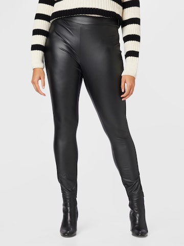 Vero Moda Curve Skinny Trousers 'SUEELSA' in Black: front