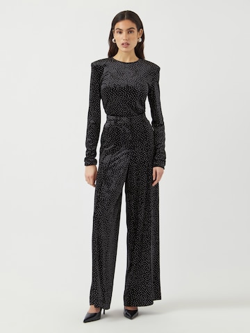 YAS - Pierna ancha Pantalón en negro