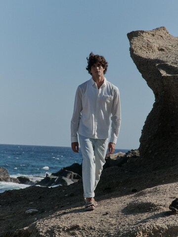 BLEND Regular Fit Leinenhemd ' BHBAY LINEN ' in Weiß