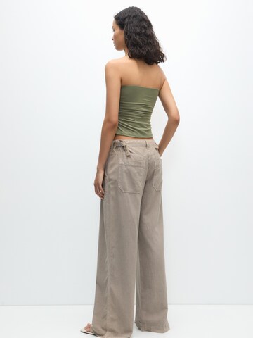 Pull&Bear Wide Leg Hose in Grau