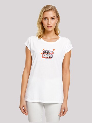 F4NT4STIC T-Shirt 'Partner In Crime Valentinstag' in Weiß: Vorderseite