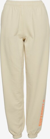 Pantalon Superdry en beige : devant