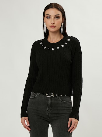 Influencer Sweater in Black: front