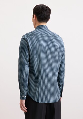 SEIDENSTICKER Slim fit Zakelijk overhemd 'Schwarze Rose' in Blauw