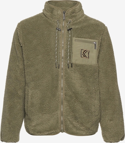 Karl Kani Fleece jas in de kleur Olijfgroen, Productweergave