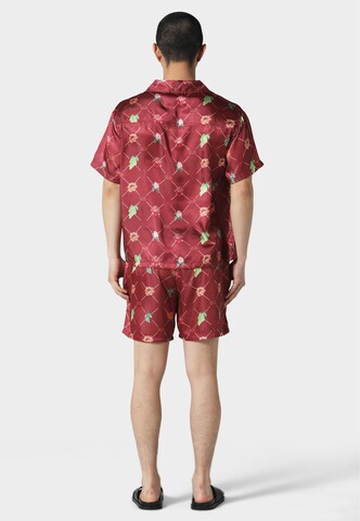 Coupe regular Chemise 'FRUIT MONOGRAM CUBAN' Pas De Monaco en rouge