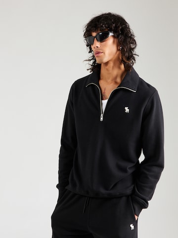 melns Abercrombie & Fitch Sportisks džemperis: no priekšpuses
