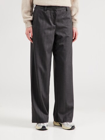 Wide Leg Pantalon 'Speed Dylan' WEEKDAY en gris : devant