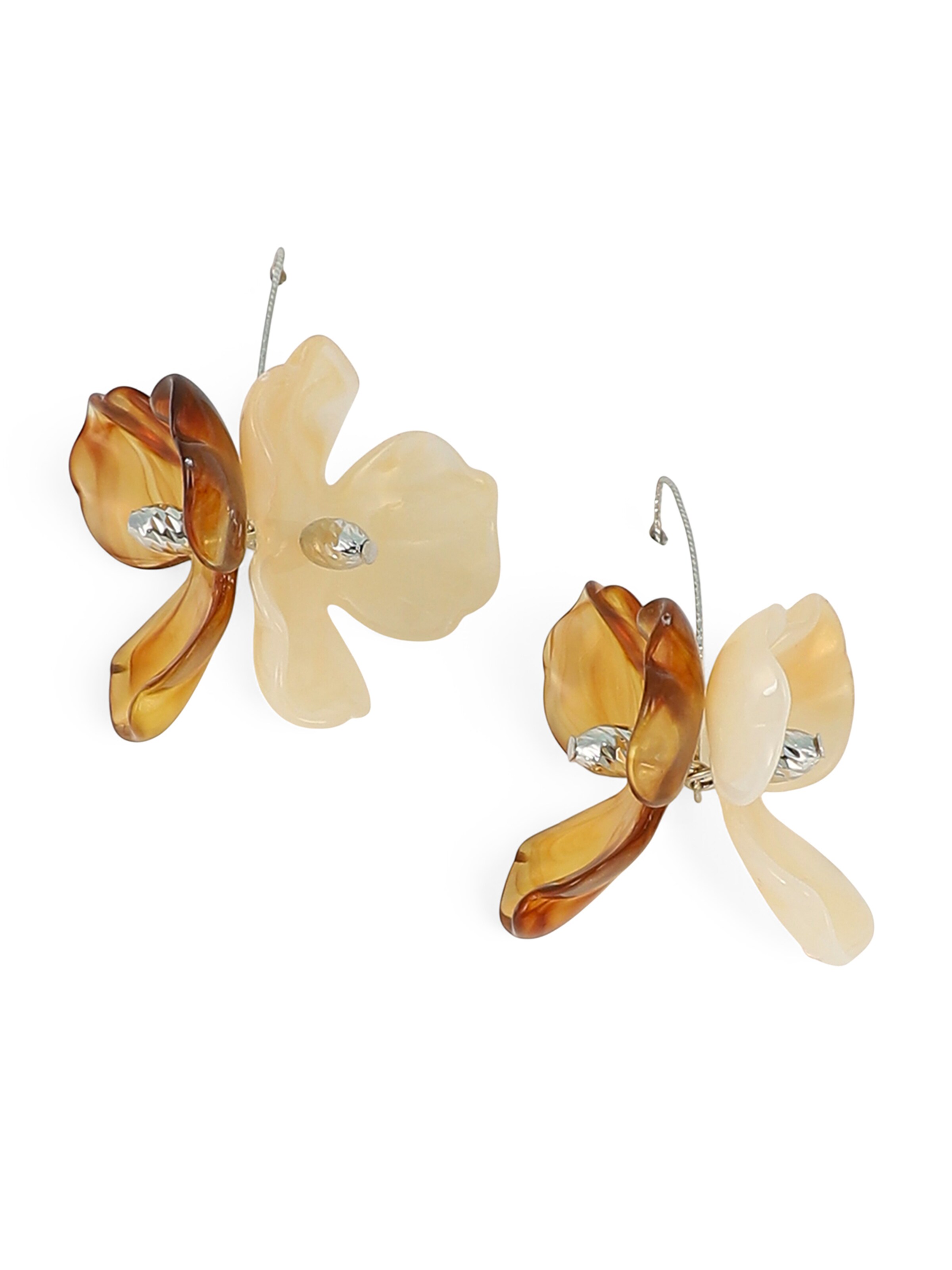 SOHI Náušnice 'Amrita' - krémová / hnedá / strieborná, Produkt