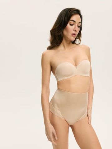 Push-up Reggiseno 'Push-up-BH Raffen, Plunge-Dekolleté, Balconette-Cups 65B' di ESOTIQ in beige