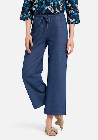 Green Cotton Loose fit Pants in Blue: front