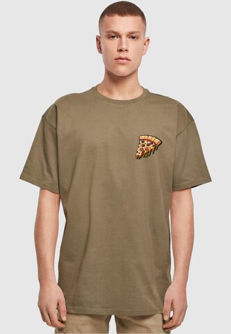 Merchcode Футболка 'Pizza Comic' в Зеленый: спереди
