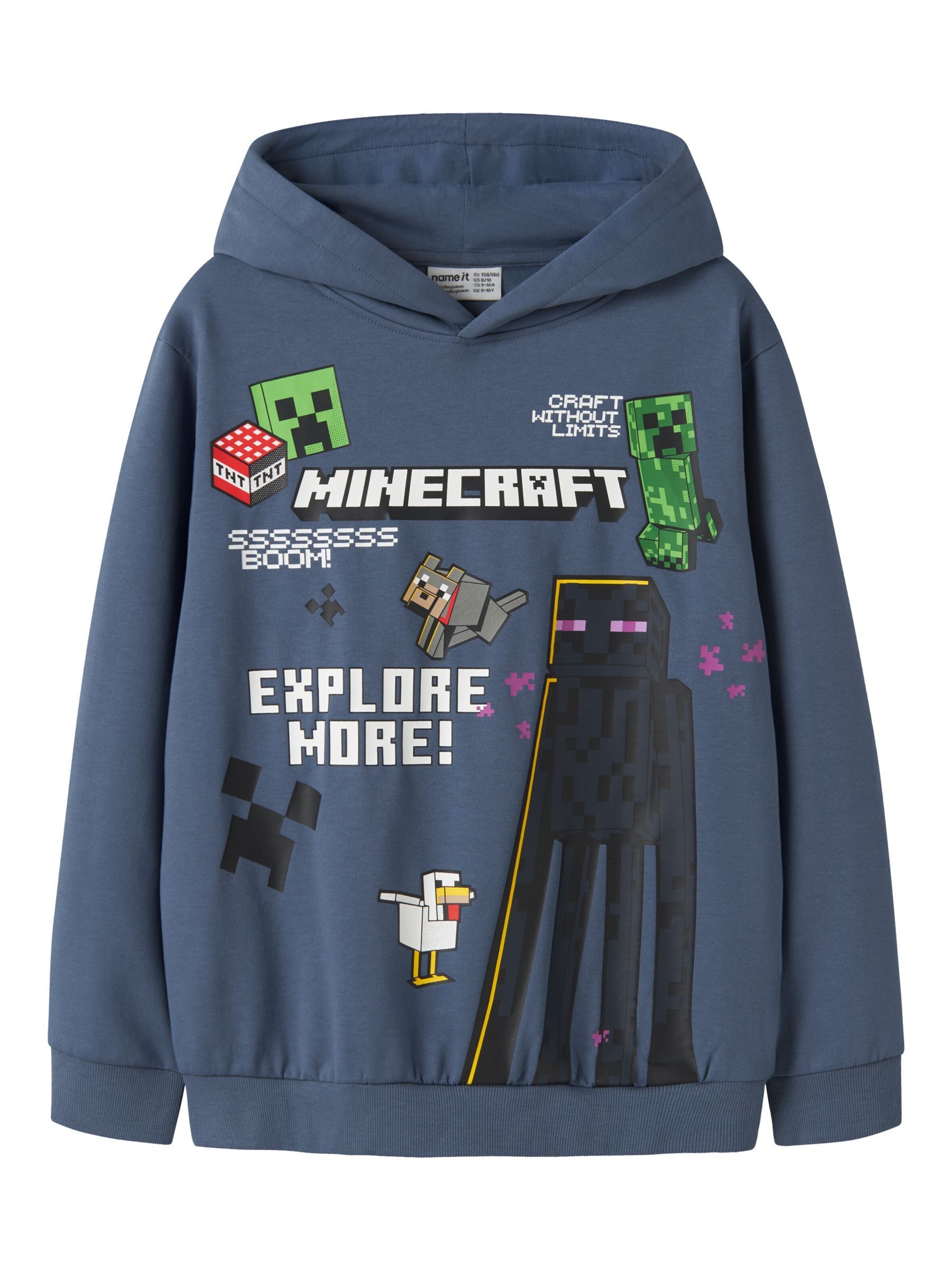 NAME IT - Sudadera 'NKMJu Minecraft' en azul: frente