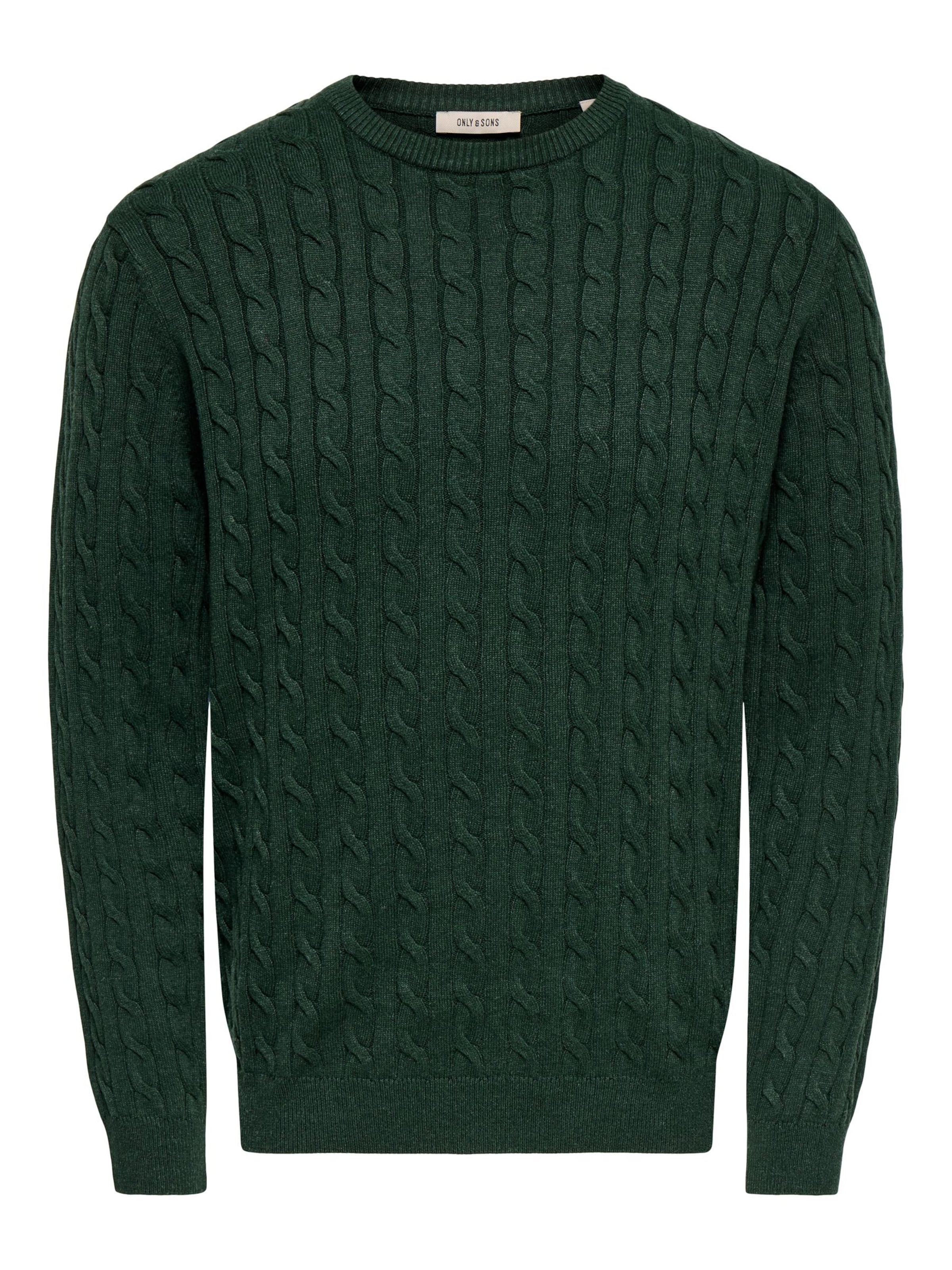 Only & Sons Trui in Groen: voorkant