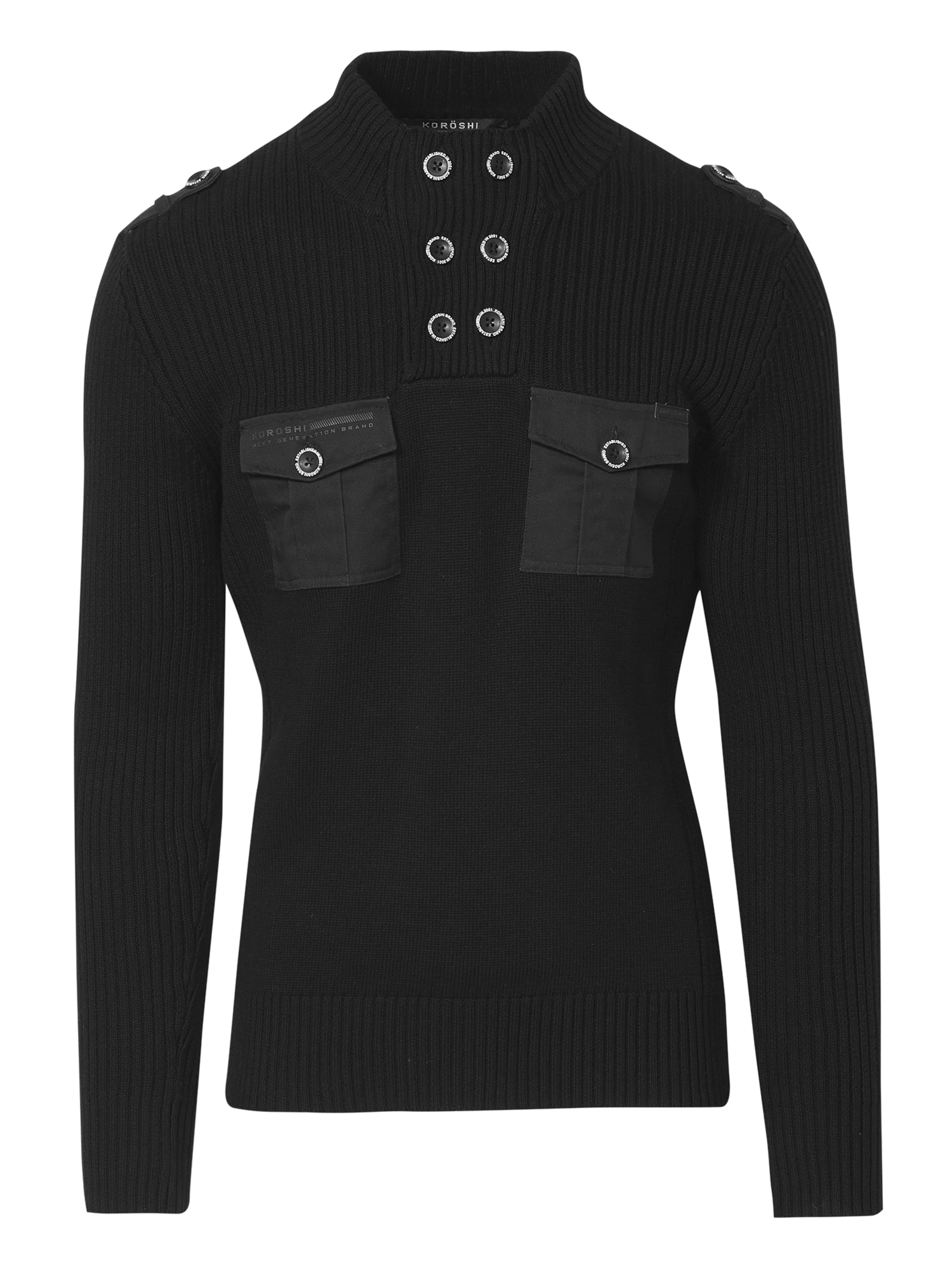 Pull-over KOROSHI en noir : devant