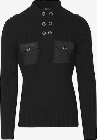 Pull-over KOROSHI en noir : devant