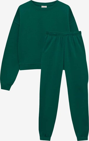 Pull&Bear Sweat suit in Green: front