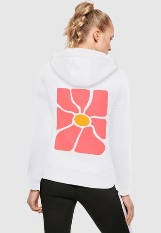 Merchcode Sweatshirt 'Flower Art' in Weiß: Vorderseite
