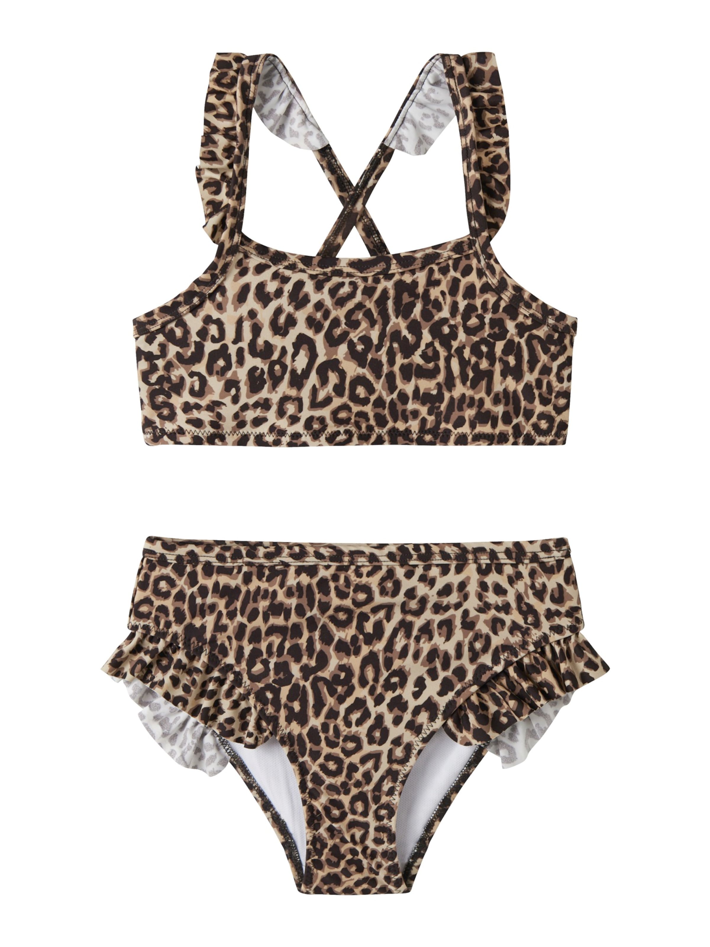 NAME IT Bikini 'NMFZANIMAL' in Braun: Vorderseite