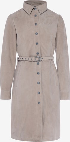 Robe-chemise DreiMaster PREMIUM en beige : devant