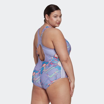 ADIDAS SPORTSWEARSportski kupaći kostim 'Positivisea 3-Stripes Graphic ' - ljubičasta boja