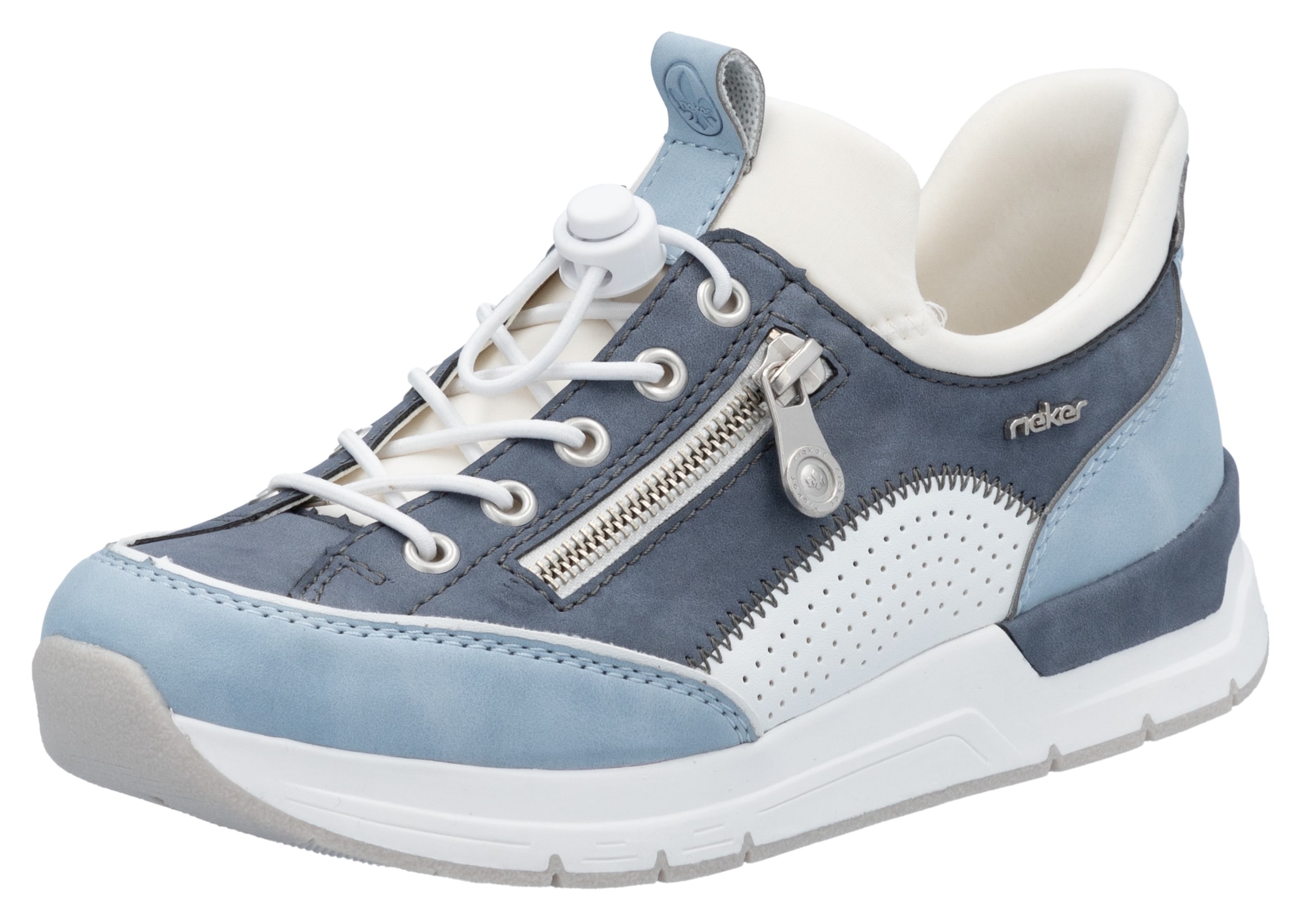 Baskets basses Rieker en bleu : devant