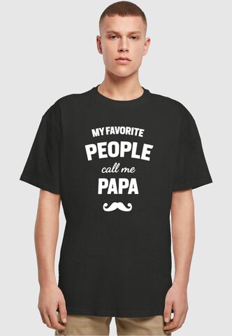 Maglietta 'Fathers Day - My Favorite People Call Me Papa' di Merchcode in nero: frontale