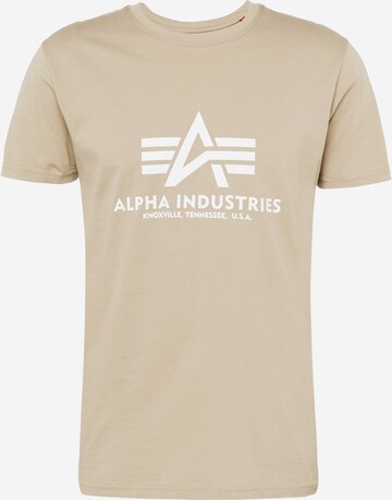 T-Shirt ALPHA INDUSTRIES en beige : devant