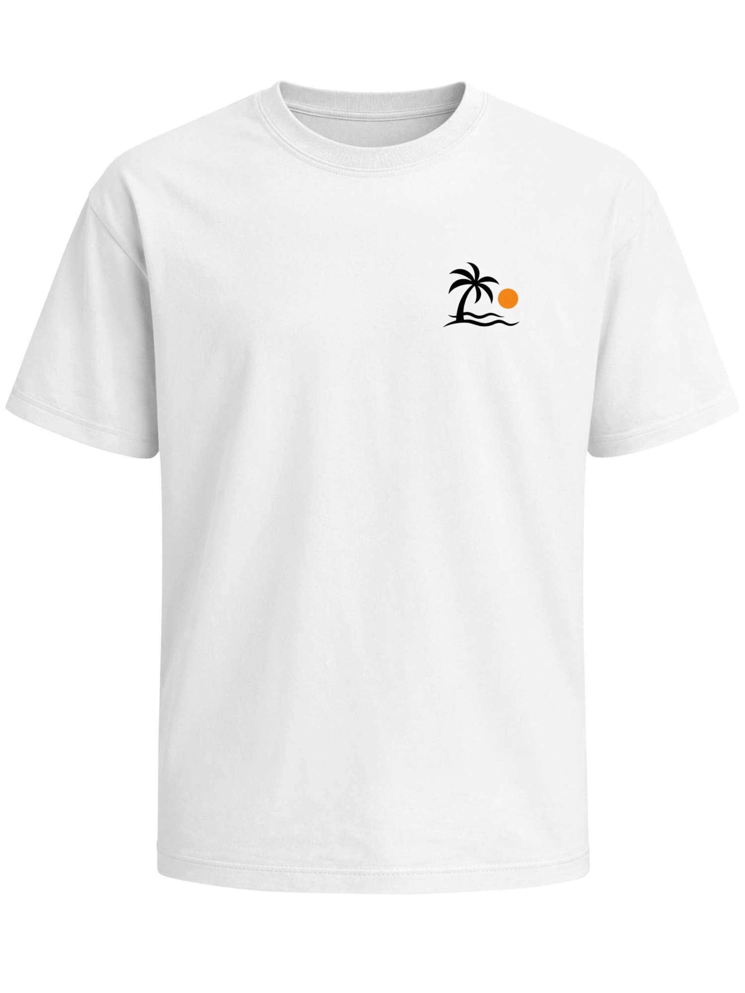 Neverless Shirt 'Palme' in White: front