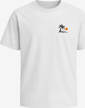 Neverless Shirt 'Palme' in White: front