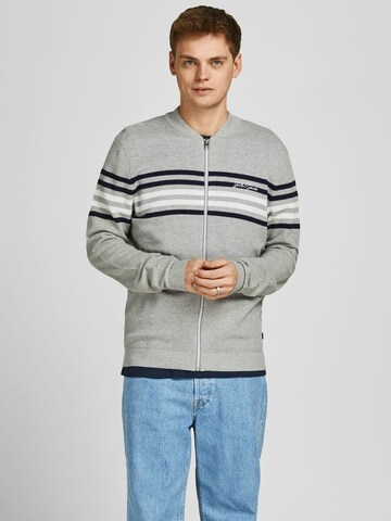 JACK & JONES Strickjacke 'Schmidt' in Grau