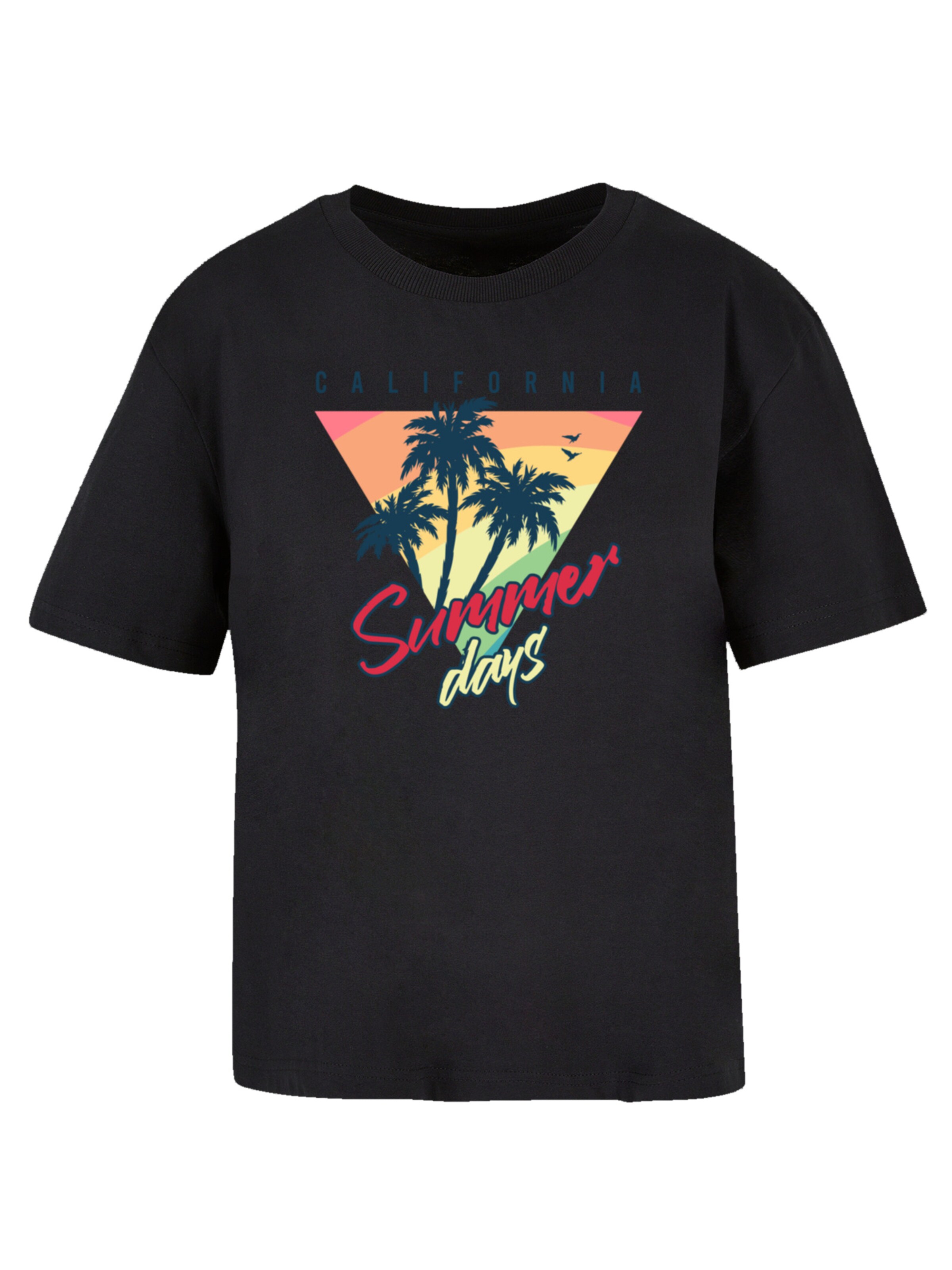 T-shirt 'California Palmen Retro' F4NT4STIC en noir : devant