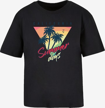 T-shirt 'California Palmen Retro' F4NT4STIC en noir : devant