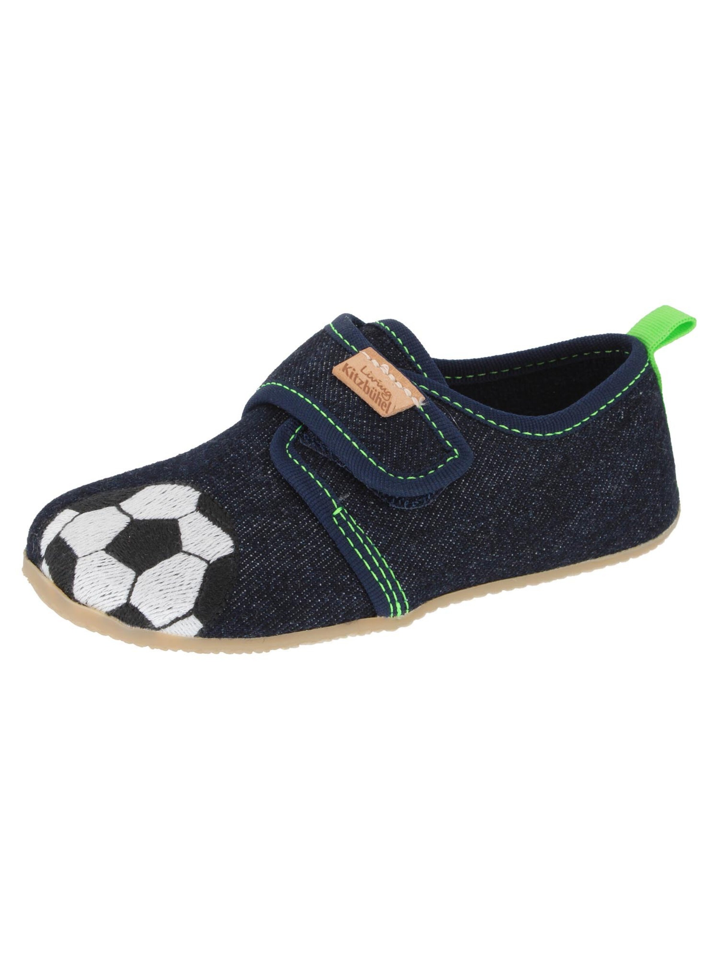 Living Kitzbühel Slippers 'Soccer Champ' in Blue: front