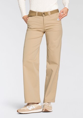 DELMAO Wide leg Chino Pants in Beige: front