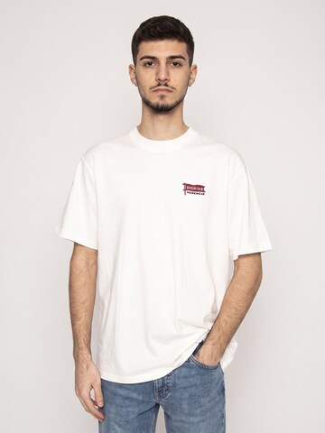 Maglietta 'Flag Tee Ss Egret -- Men's Crew Neck T-Shirt White Men's' di DICKIES in grigio