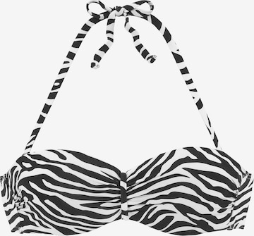 VENICE BEACH Bandeau Bikini Top in Black: front