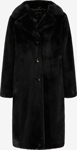 faina Between-Seasons Coat in Black: front