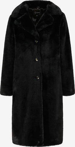 faina Between-Seasons Coat in Black: front